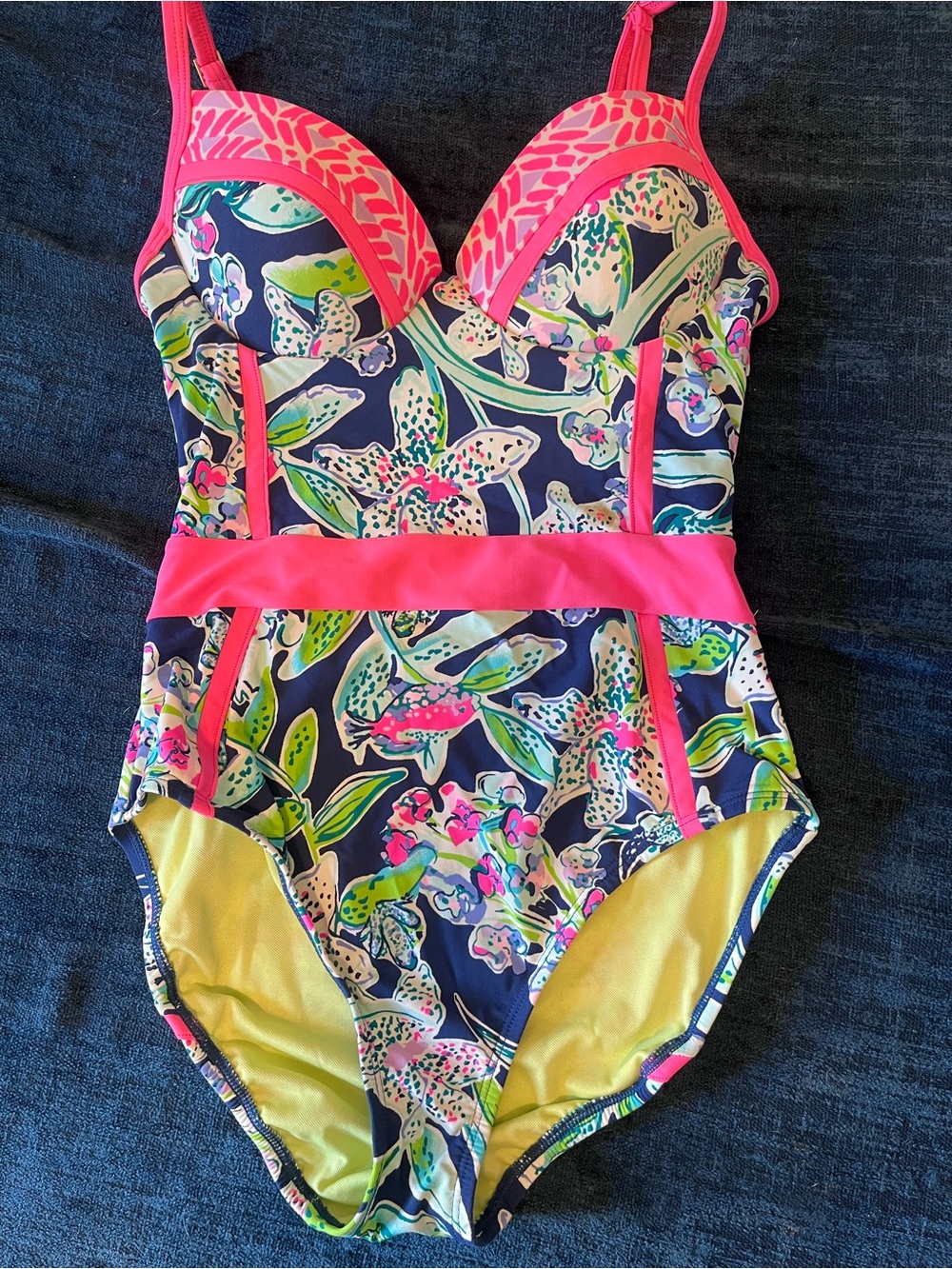 Lilly Pulitzer One-Piece Swimsuit with Hot Pink Trim